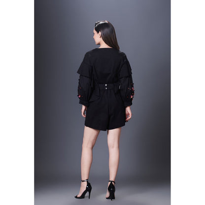 Deepika Arora Black Playsuit (Set of 2)