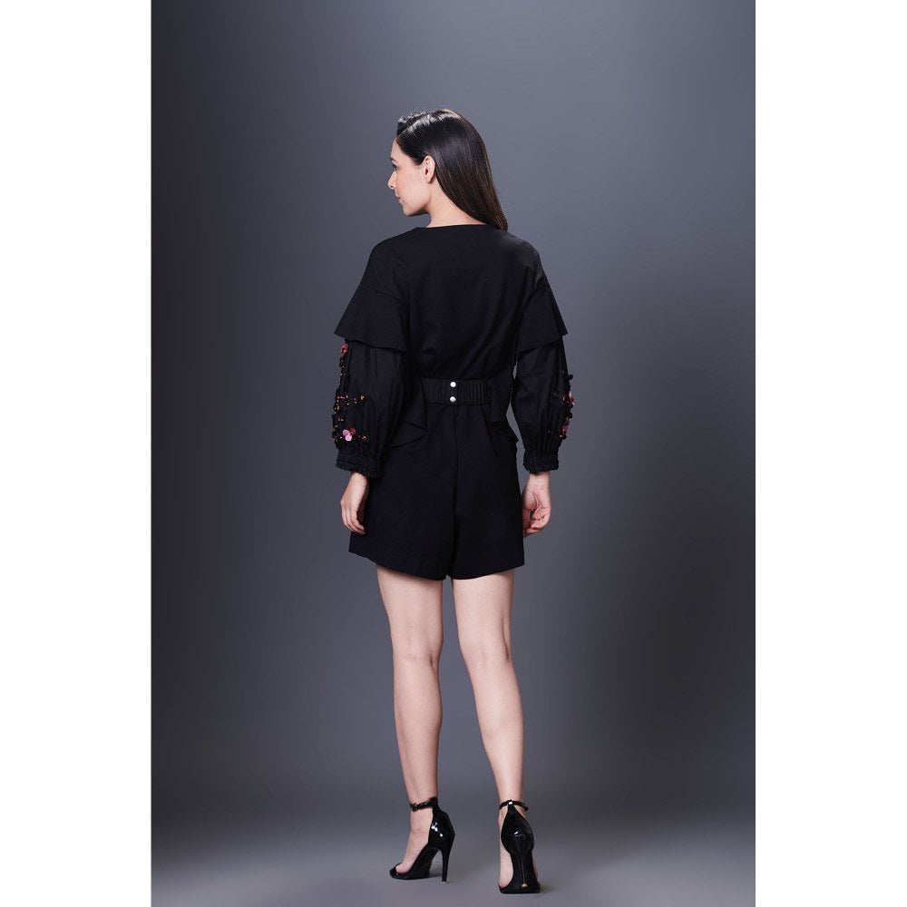 Deepika Arora Black Playsuit (Set of 2)