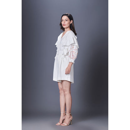 Deepika Arora White Playsuit (Set of 2)