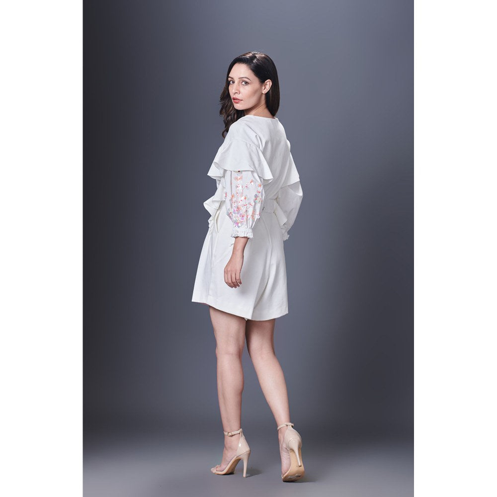 Deepika Arora White Playsuit (Set of 2)