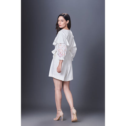 Deepika Arora White Playsuit (Set of 2)
