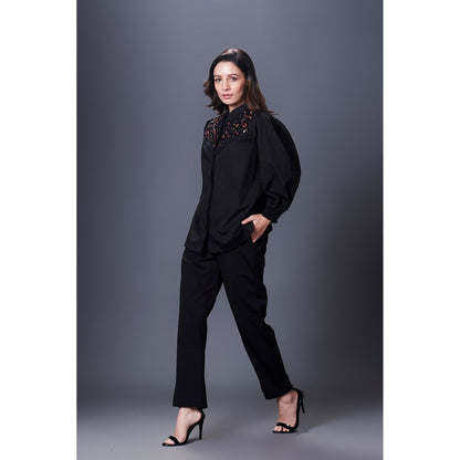Deepika Arora Black Jacket Style Co-Ord (Set of 2)