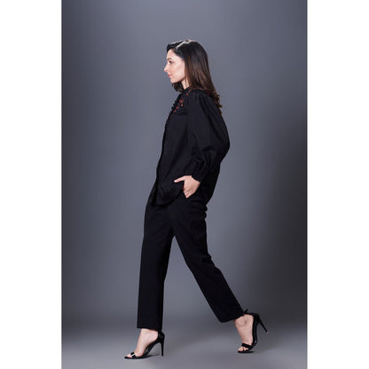 Deepika Arora Black Jacket Style Co-Ord (Set of 2)