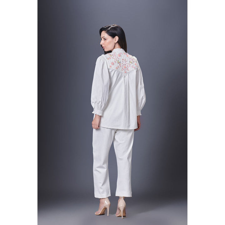 Deepika Arora White Jacket Style Co-Ord (Set of 2)