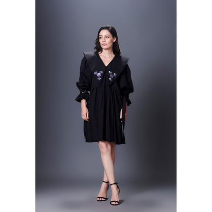 Deepika Arora Black Dress With Sailor Collar