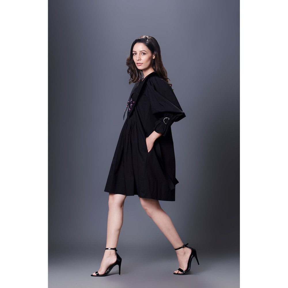 Deepika Arora Black Dress With Sailor Collar