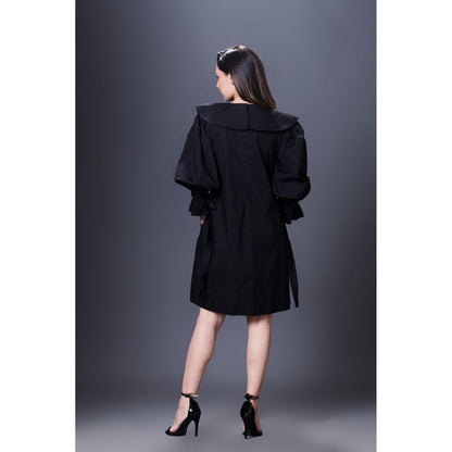 Deepika Arora Black Dress With Sailor Collar