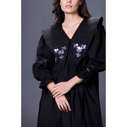 Deepika Arora Black Dress With Sailor Collar