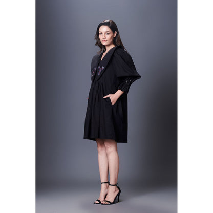 Deepika Arora Black Dress With Sailor Collar