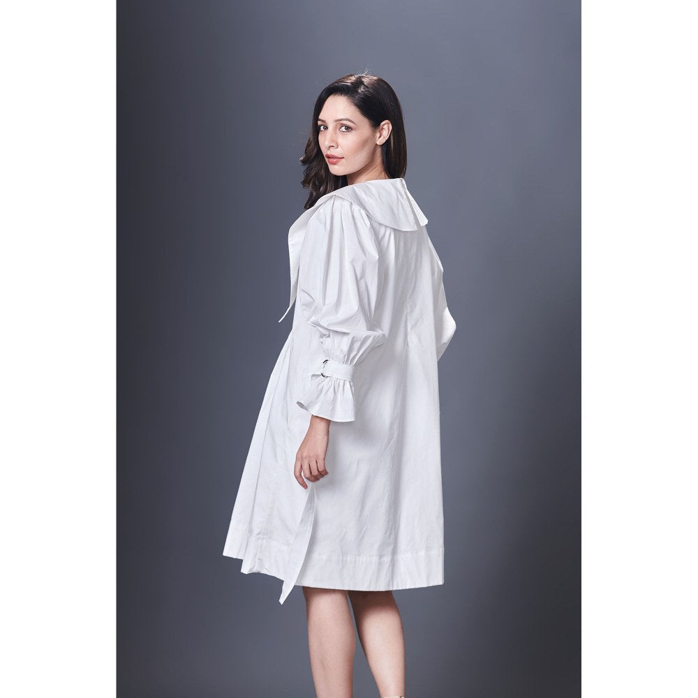 Deepika Arora White Dress With Sailor Collar