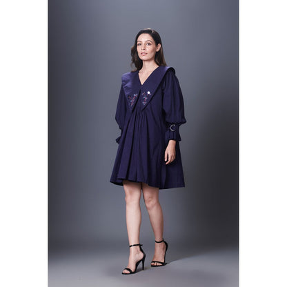 Deepika Arora Purple Dress With Sailor Collar