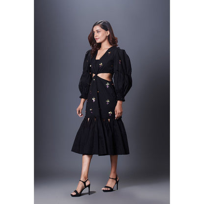 Deepika Arora Black Cutout Dress