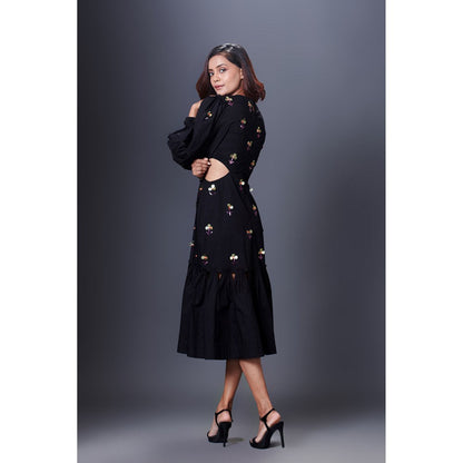 Deepika Arora Black Cutout Dress