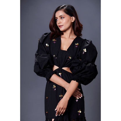 Deepika Arora Black Cutout Dress