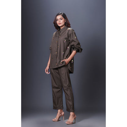 Deepika Arora Olive Green Co-Ord (Set of 2)