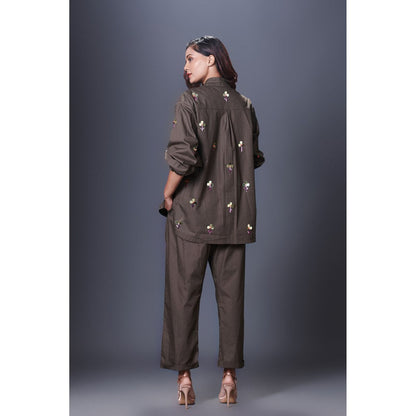 Deepika Arora Olive Green Co-Ord (Set of 2)