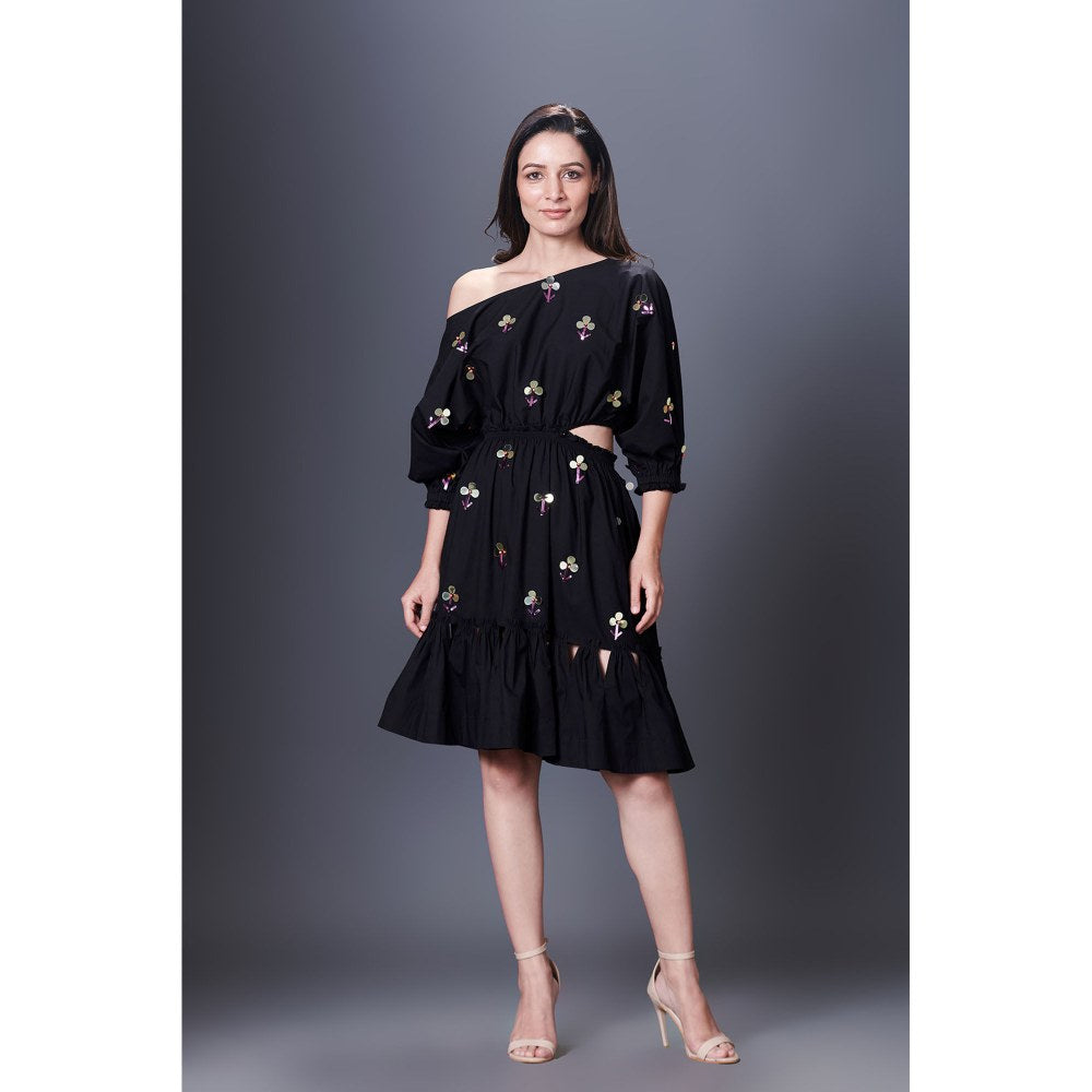Deepika Arora Black Off-Shoulder Dress