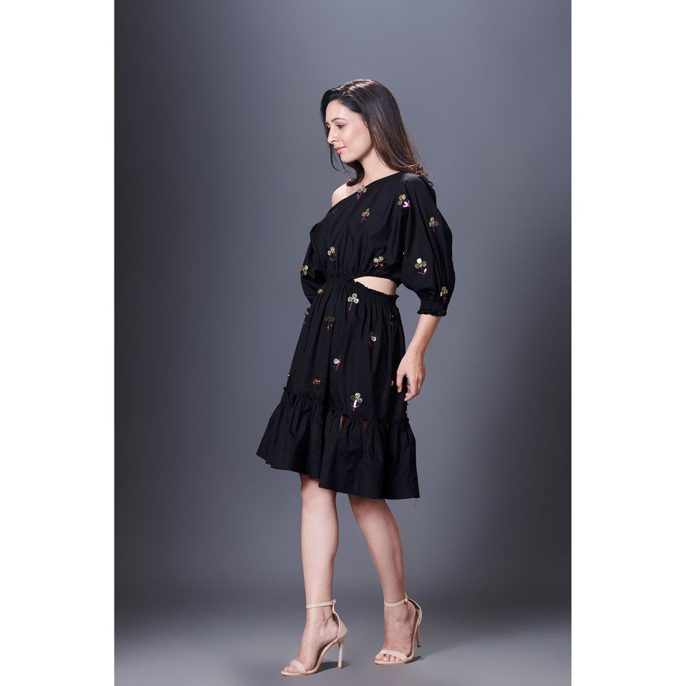 Deepika Arora Black Off-Shoulder Dress