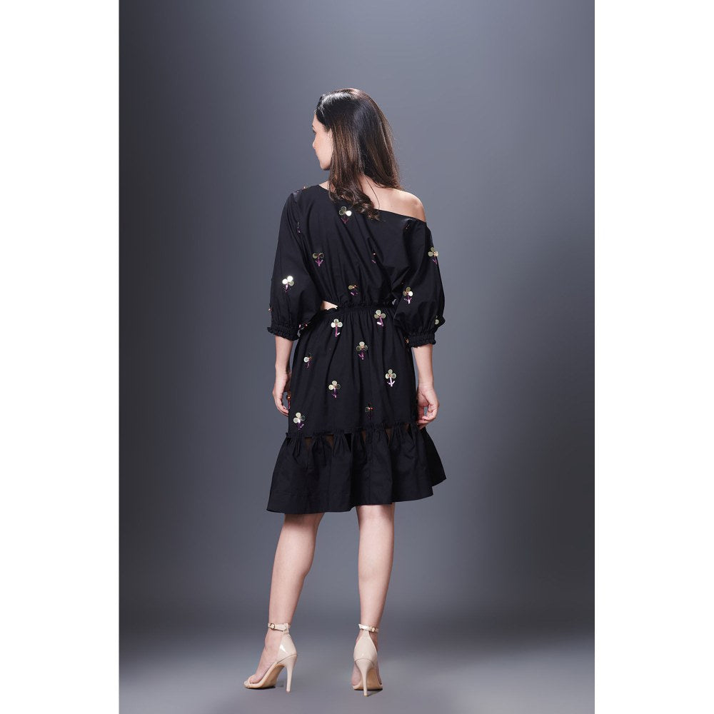 Deepika Arora Black Off-Shoulder Dress