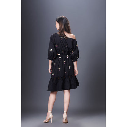 Deepika Arora Black Off-Shoulder Dress