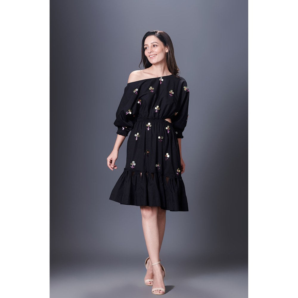 Deepika Arora Black Off-Shoulder Dress