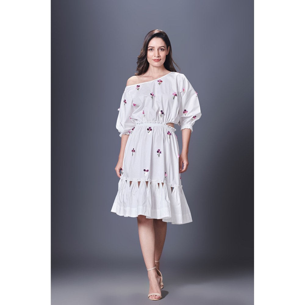 Deepika Arora White Off-Shoulder Dress