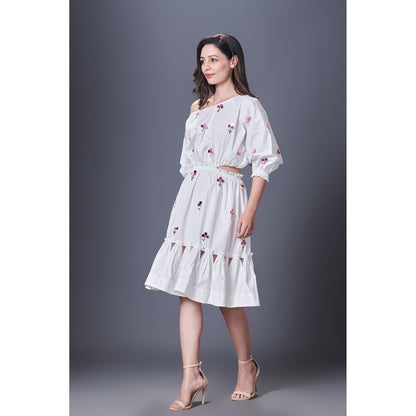 Deepika Arora White Off-Shoulder Dress