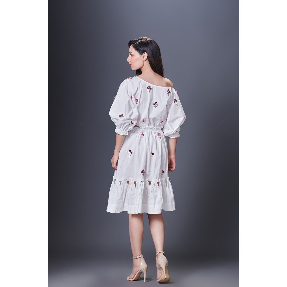 Deepika Arora White Off-Shoulder Dress