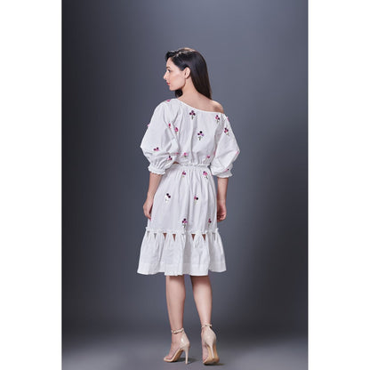 Deepika Arora White Off-Shoulder Dress