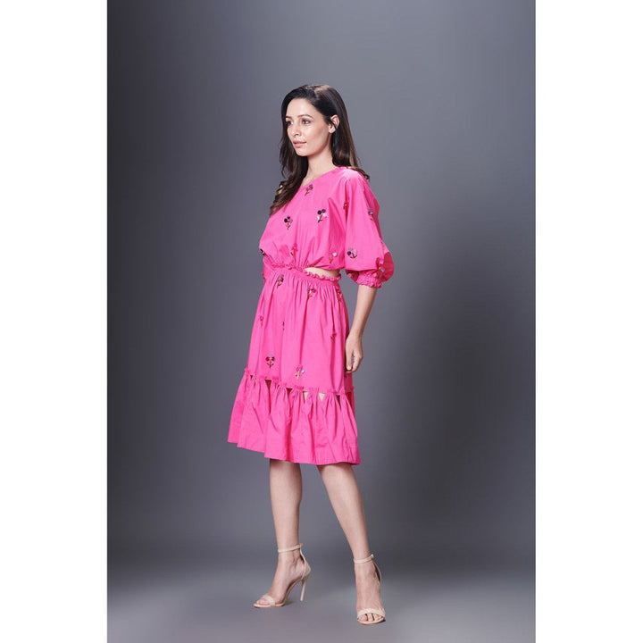Deepika Arora Pink Off-Shoulder Dress