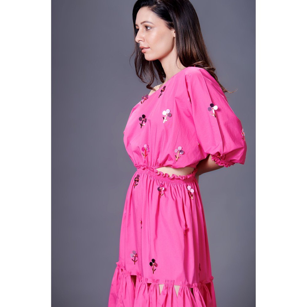 Deepika Arora Pink Off-Shoulder Dress