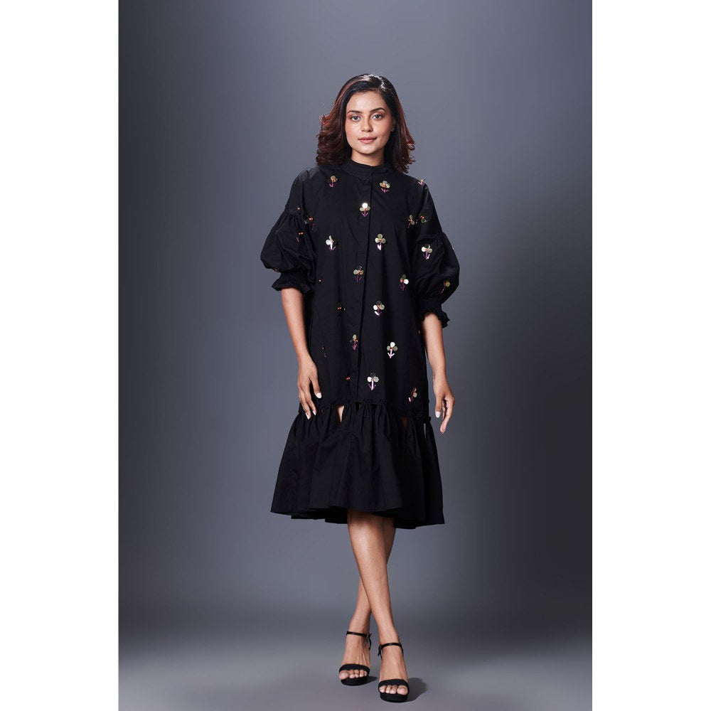Deepika Arora Black Hand Embroidered Dress