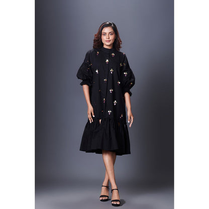 Deepika Arora Black Hand Embroidered Dress