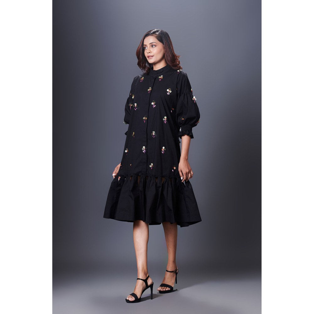 Deepika Arora Black Hand Embroidered Dress
