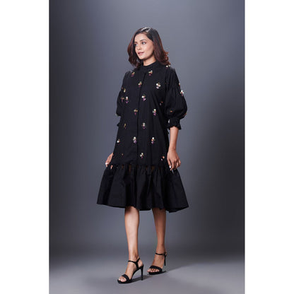 Deepika Arora Black Hand Embroidered Dress