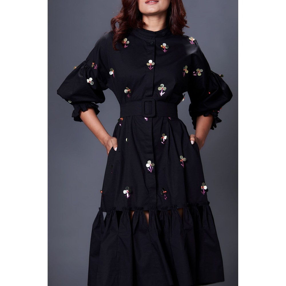 Deepika Arora Black Hand Embroidered Dress