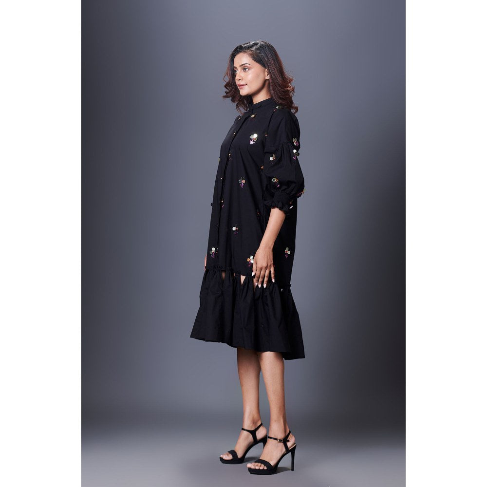 Deepika Arora Black Hand Embroidered Dress