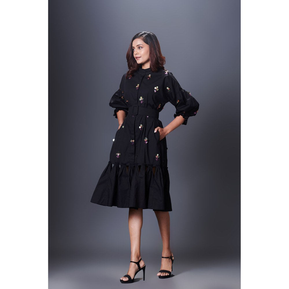 Deepika Arora Black Hand Embroidered Dress