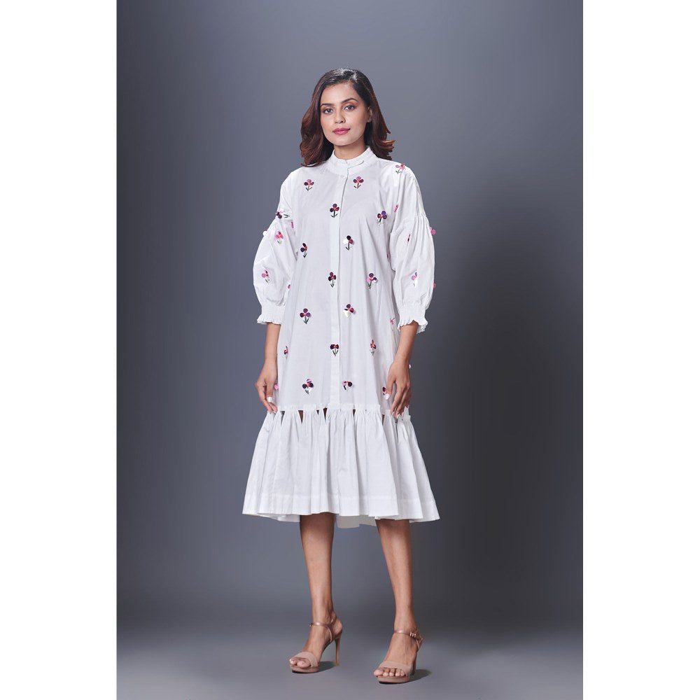 Deepika Arora White Hand Embroidered Dress