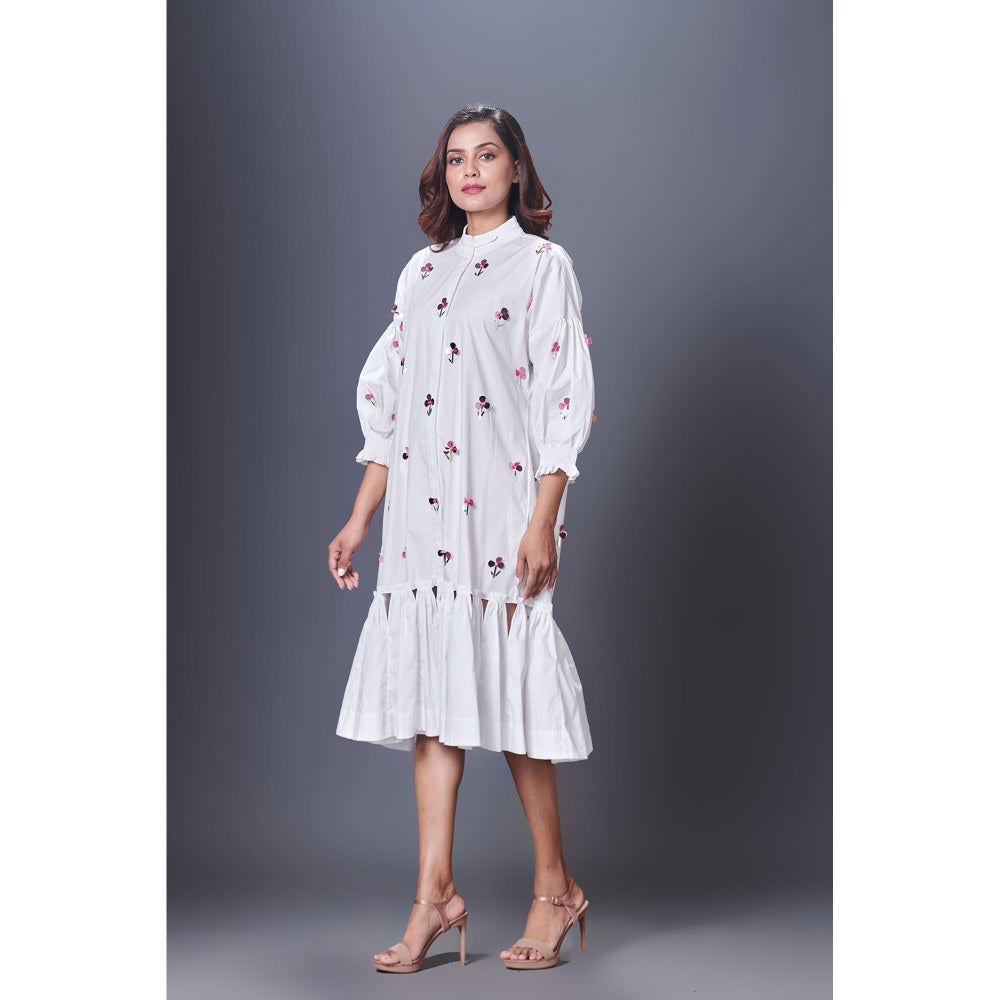 Deepika Arora White Hand Embroidered Dress