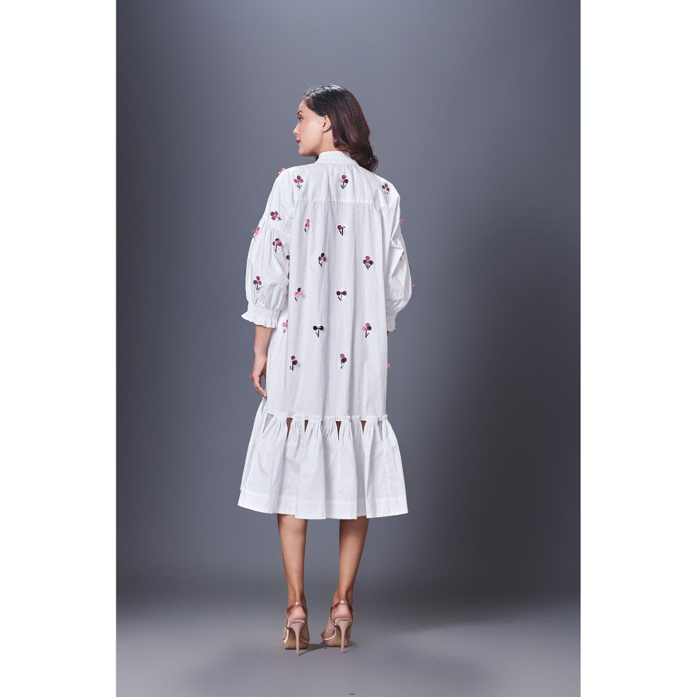 Deepika Arora White Hand Embroidered Dress