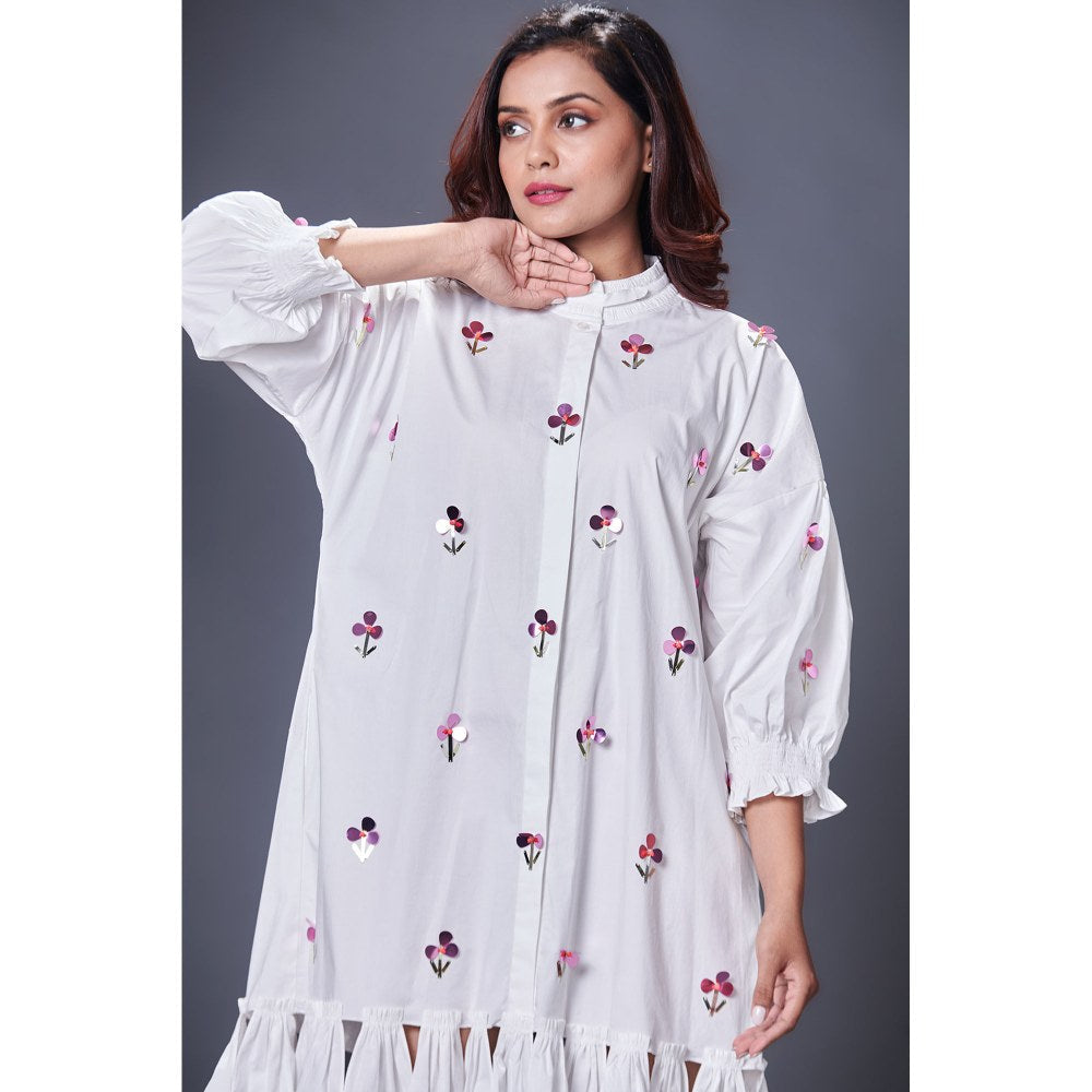 Deepika Arora White Hand Embroidered Dress
