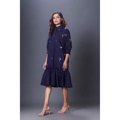 Deepika Arora Purple Hand Embroidered Dress