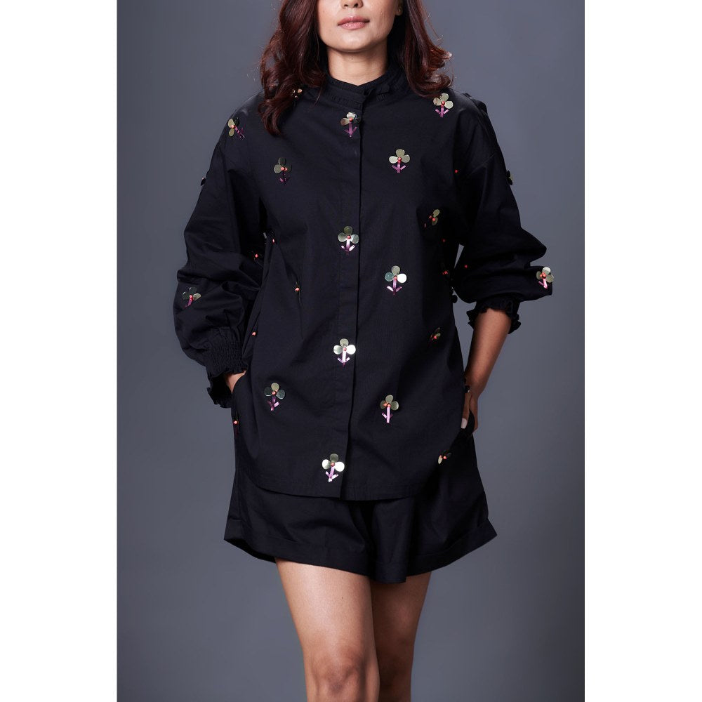 Deepika Arora Black Embellished Shirt
