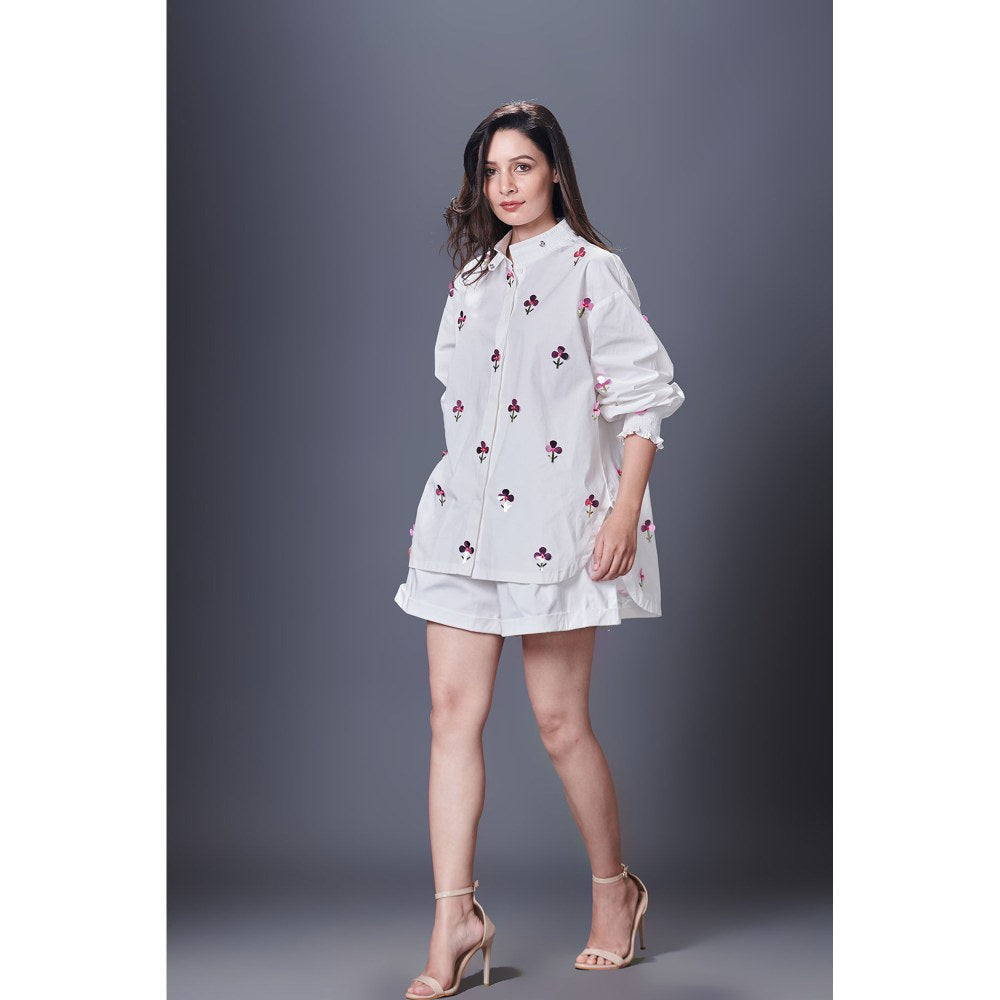Deepika Arora White Embellished Shirt