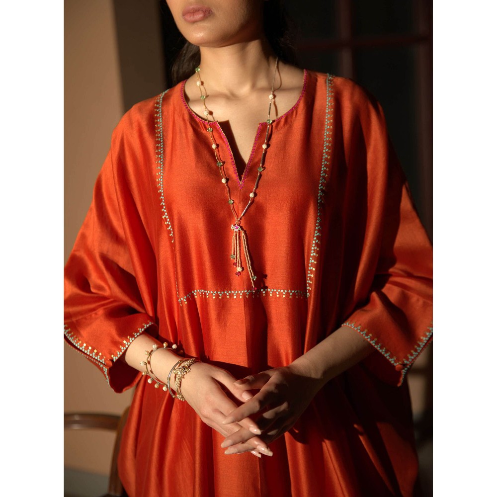 DEEPTHEE Orange Kaftan Dress