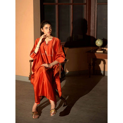 DEEPTHEE Orange Kaftan Dress