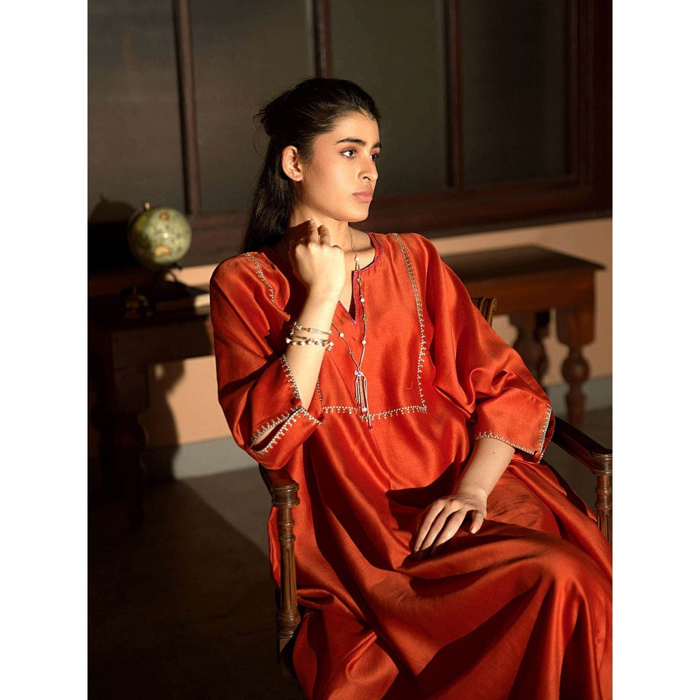 DEEPTHEE Orange Kaftan Dress