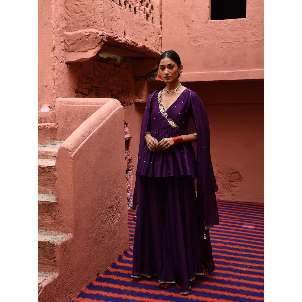 DEEPTHEE Aubergine Short Peplum (Set of 3)