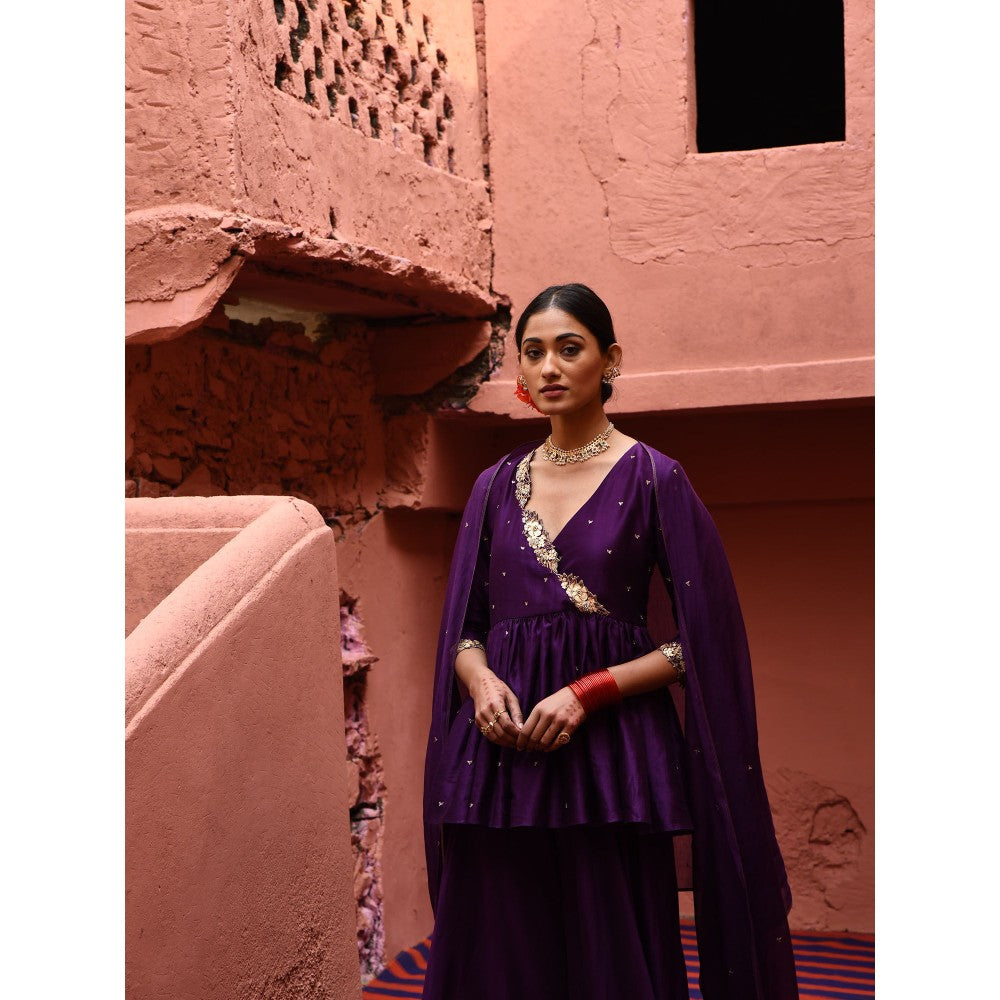 DEEPTHEE Aubergine Short Peplum (Set of 3)